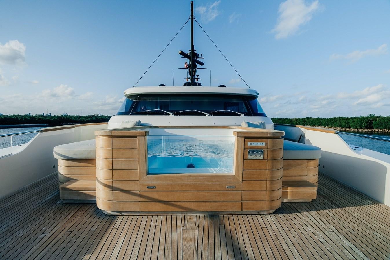 a boat on a dock aboard PEARL Yacht for Sale