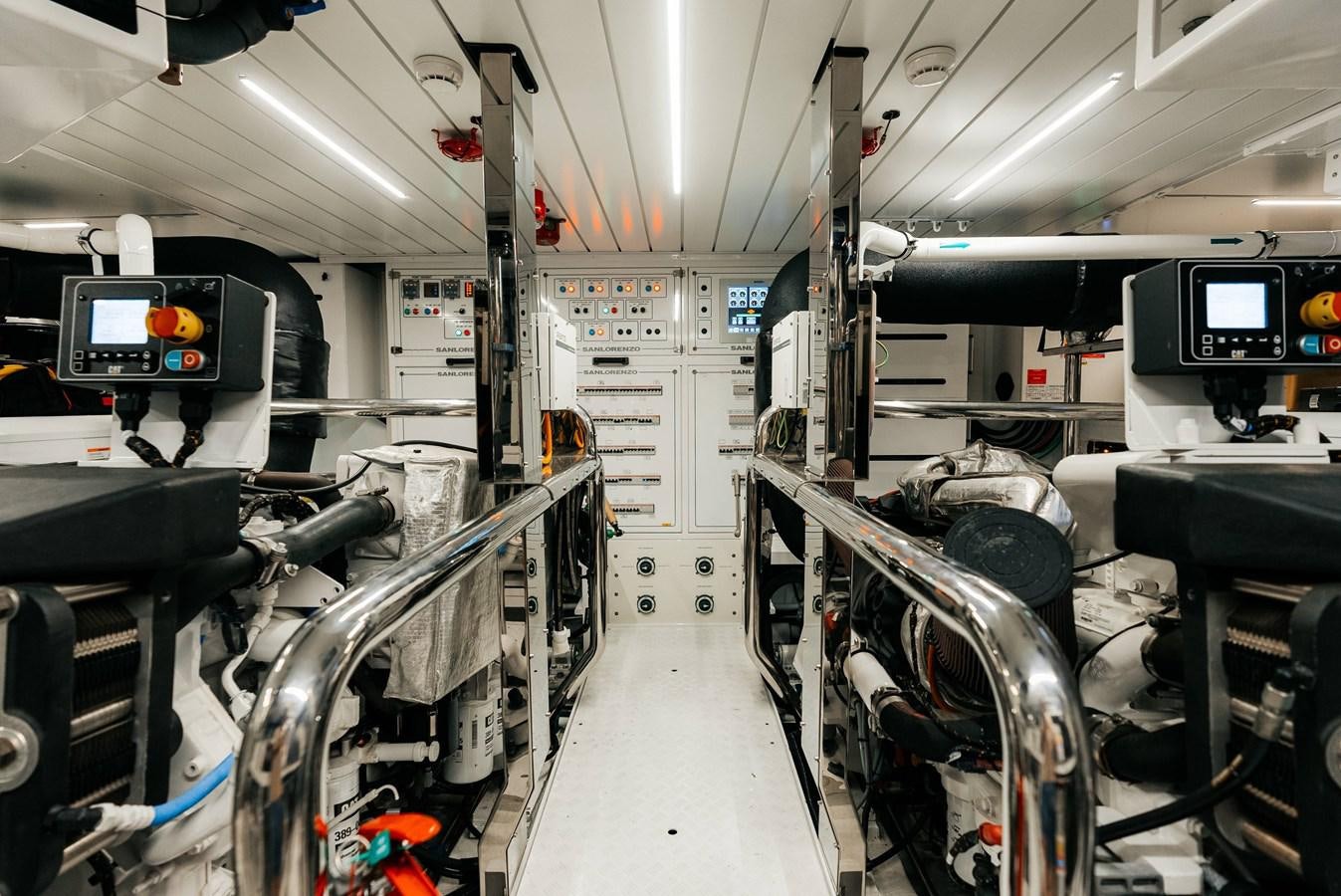 a room with machinery aboard PEARL Yacht for Sale