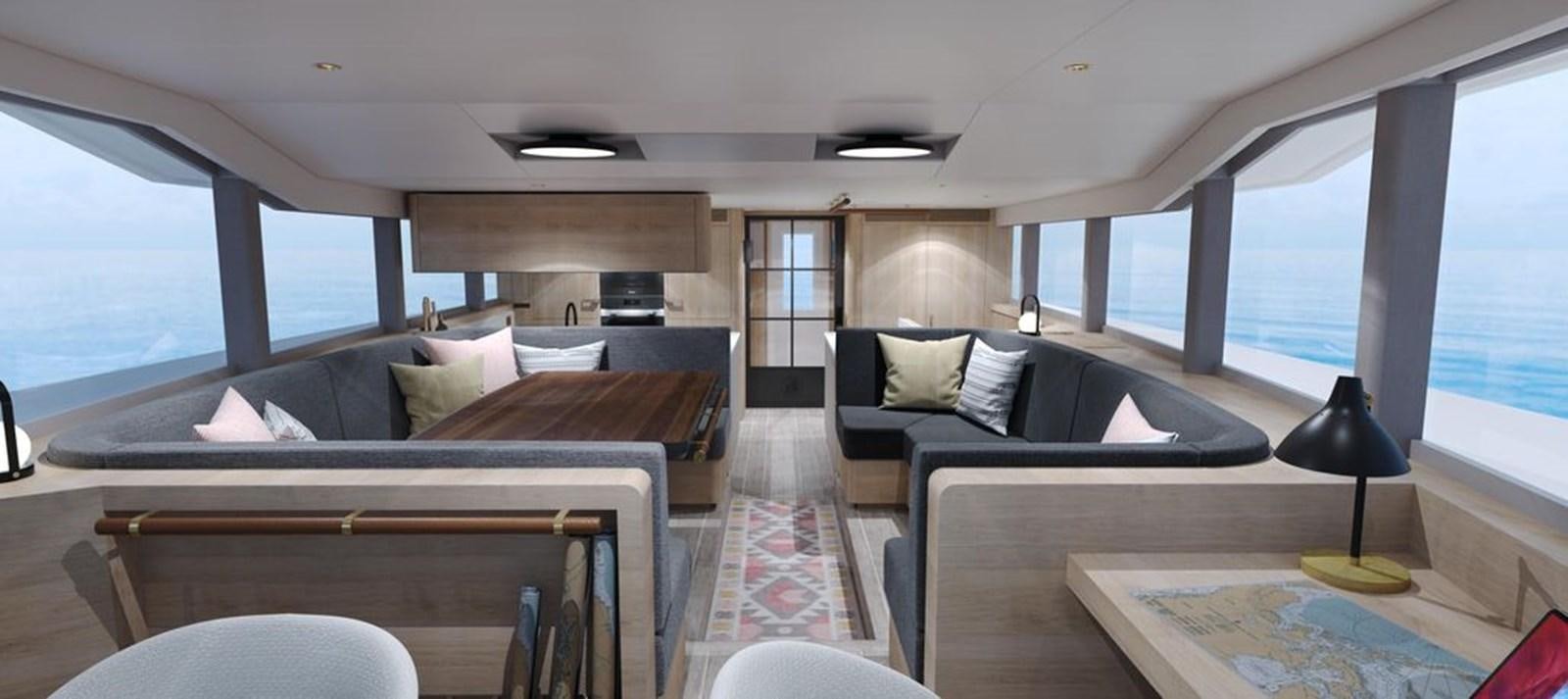 a room with a bed and a desk aboard 2024 ARKSEN 85 - SEATTLE Yacht for Sale