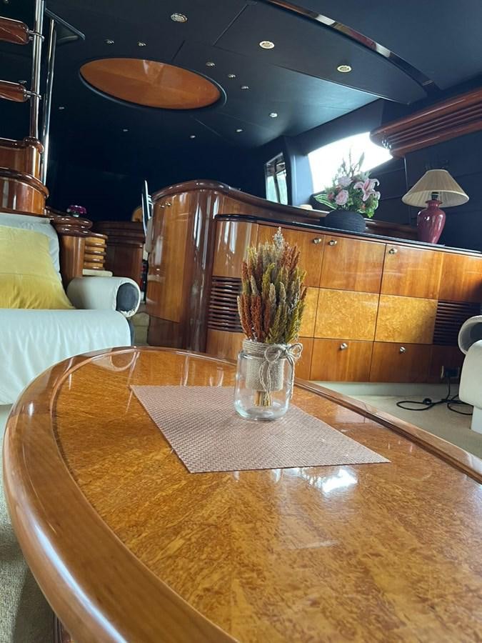 a glass vase on a table aboard ARTENGO Yacht for Sale