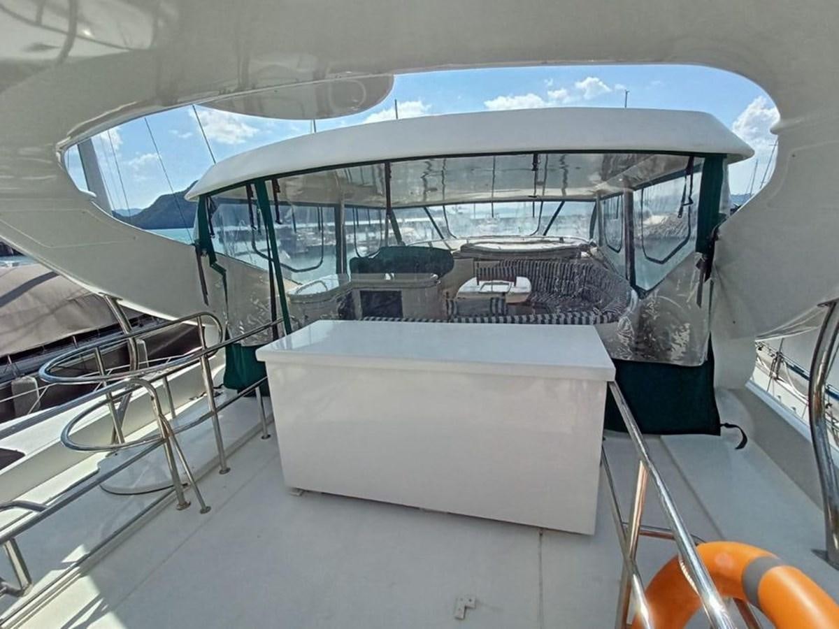 inside of a white tent aboard ARTENGO Yacht for Sale