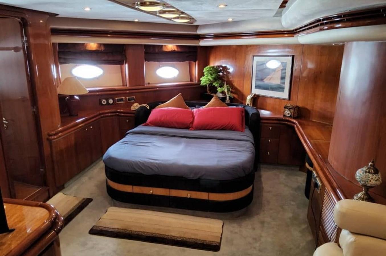 a bed in a room aboard ARTENGO Yacht for Sale
