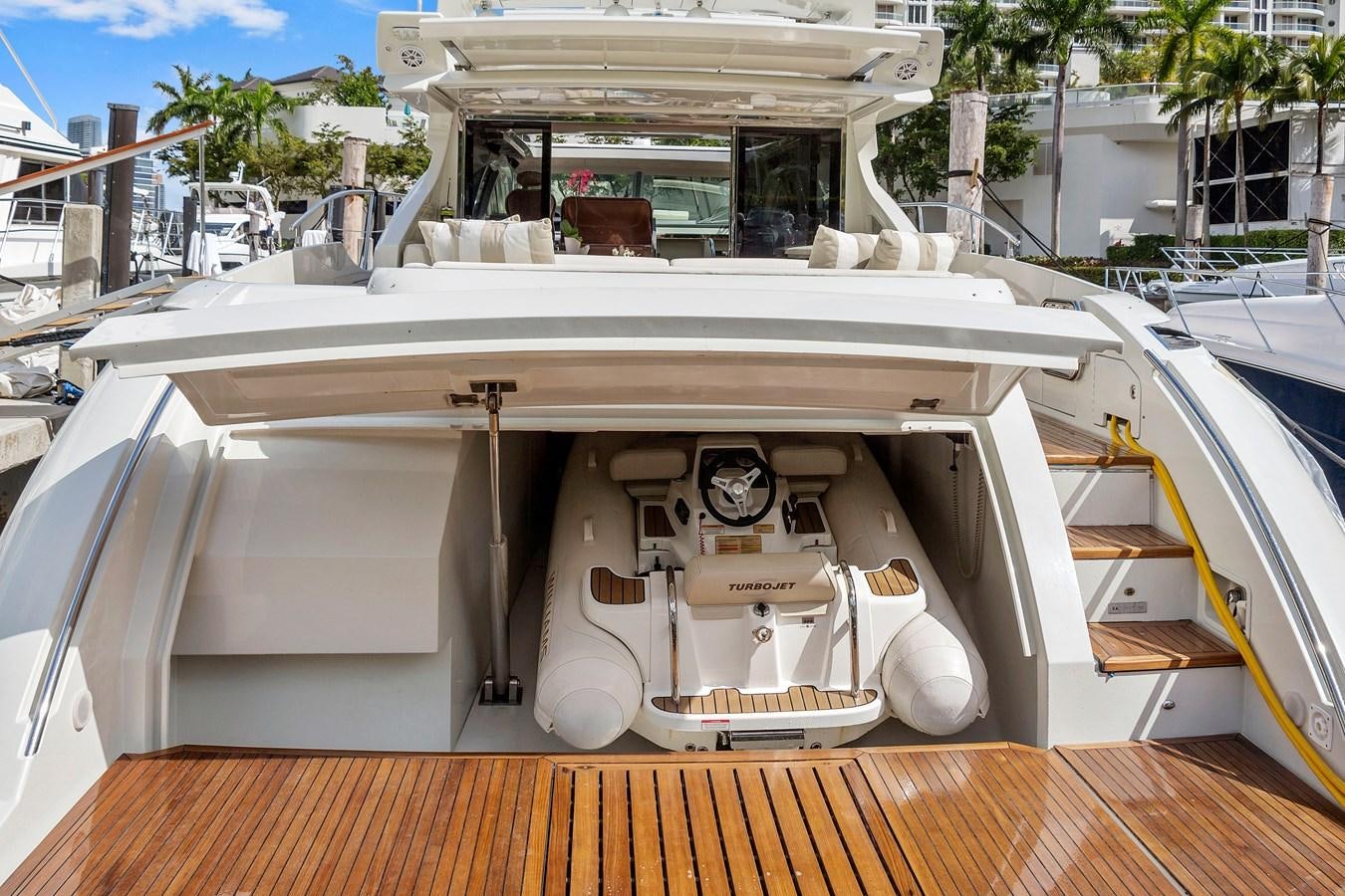 a white boat with a metal frame aboard BLIND SQUIRREL Yacht for Sale