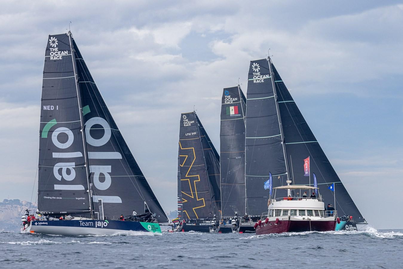 a group of boats in the water aboard VOLVO OCEAN 65 Yacht for Sale