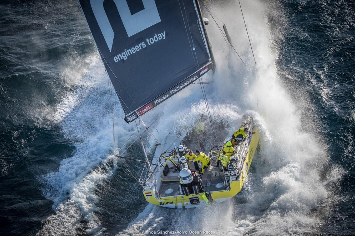 a group of people in a boat aboard VOLVO OCEAN 65 Yacht for Sale