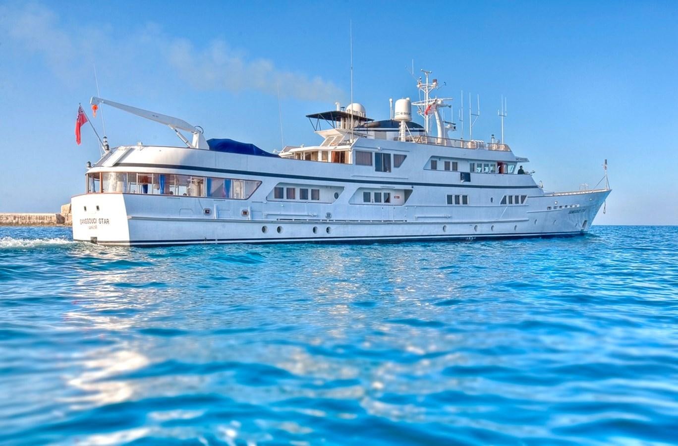 a large white boat in the water aboard SANSSOUCI STAR Yacht for Sale