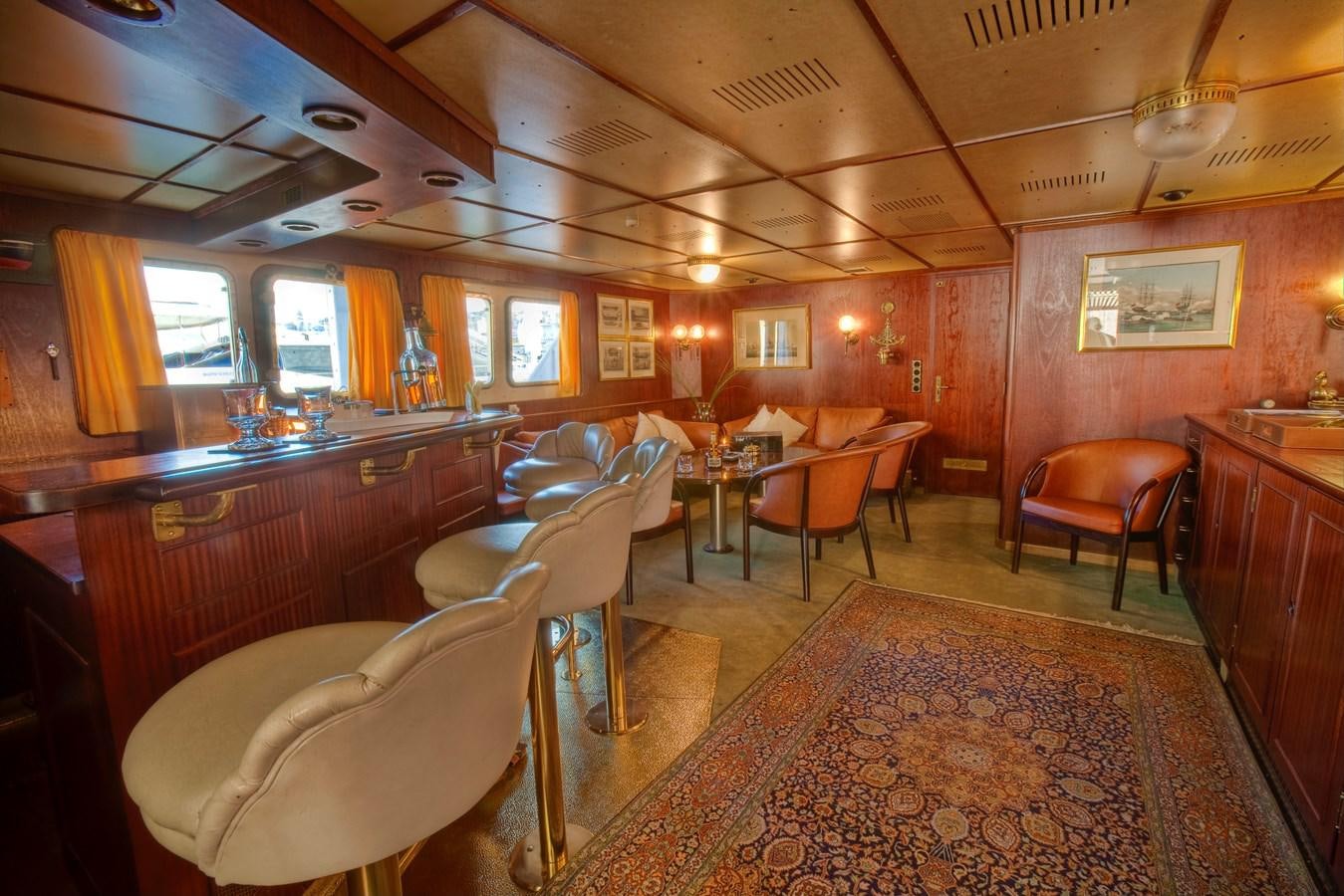 a large kitchen and dining room aboard SANSSOUCI STAR Yacht for Sale