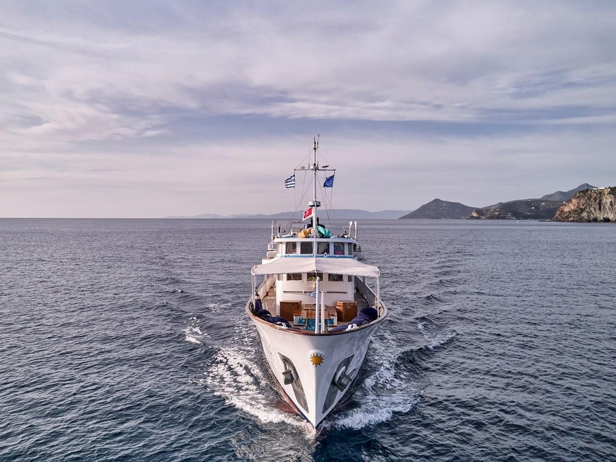 a boat on the water aboard MIDNIGHT SUN Yacht for Sale