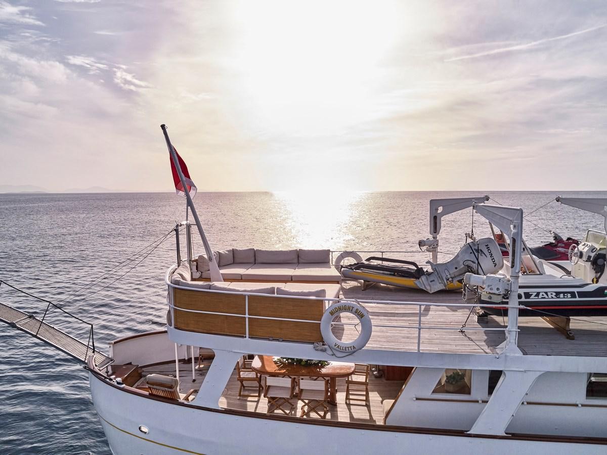 a boat on the water aboard MIDNIGHT SUN Yacht for Sale