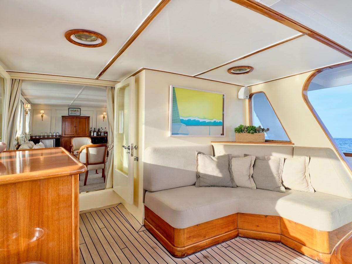 a living room with a couch aboard MIDNIGHT SUN Yacht for Sale