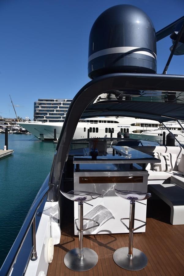 a table on a boat aboard KIND OF BLUE Yacht for Sale