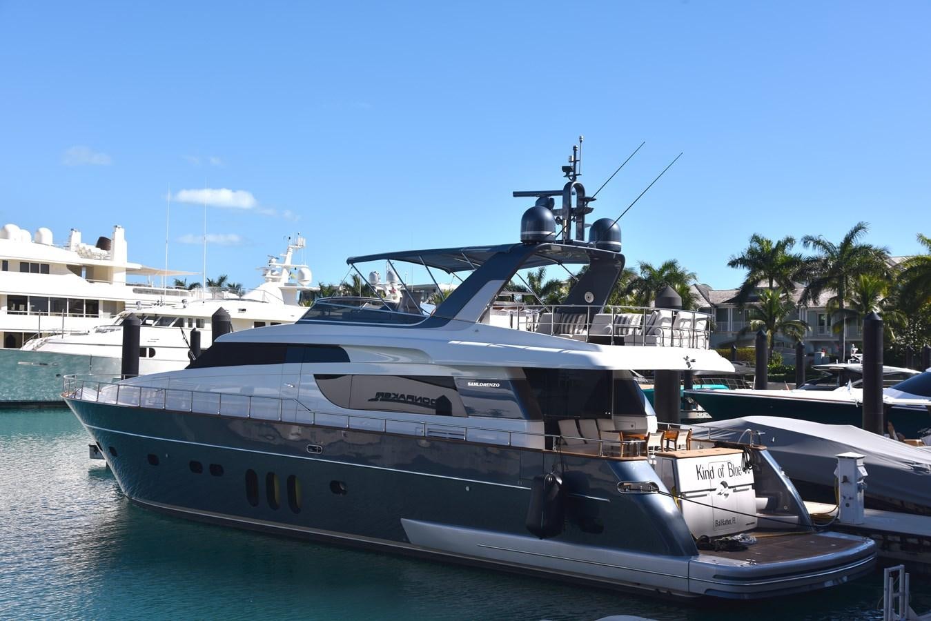 a large boat docked aboard KIND OF BLUE Yacht for Sale
