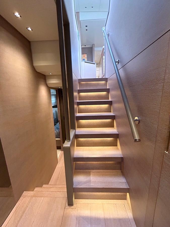 a set of stairs in a house aboard KIND OF BLUE Yacht for Sale