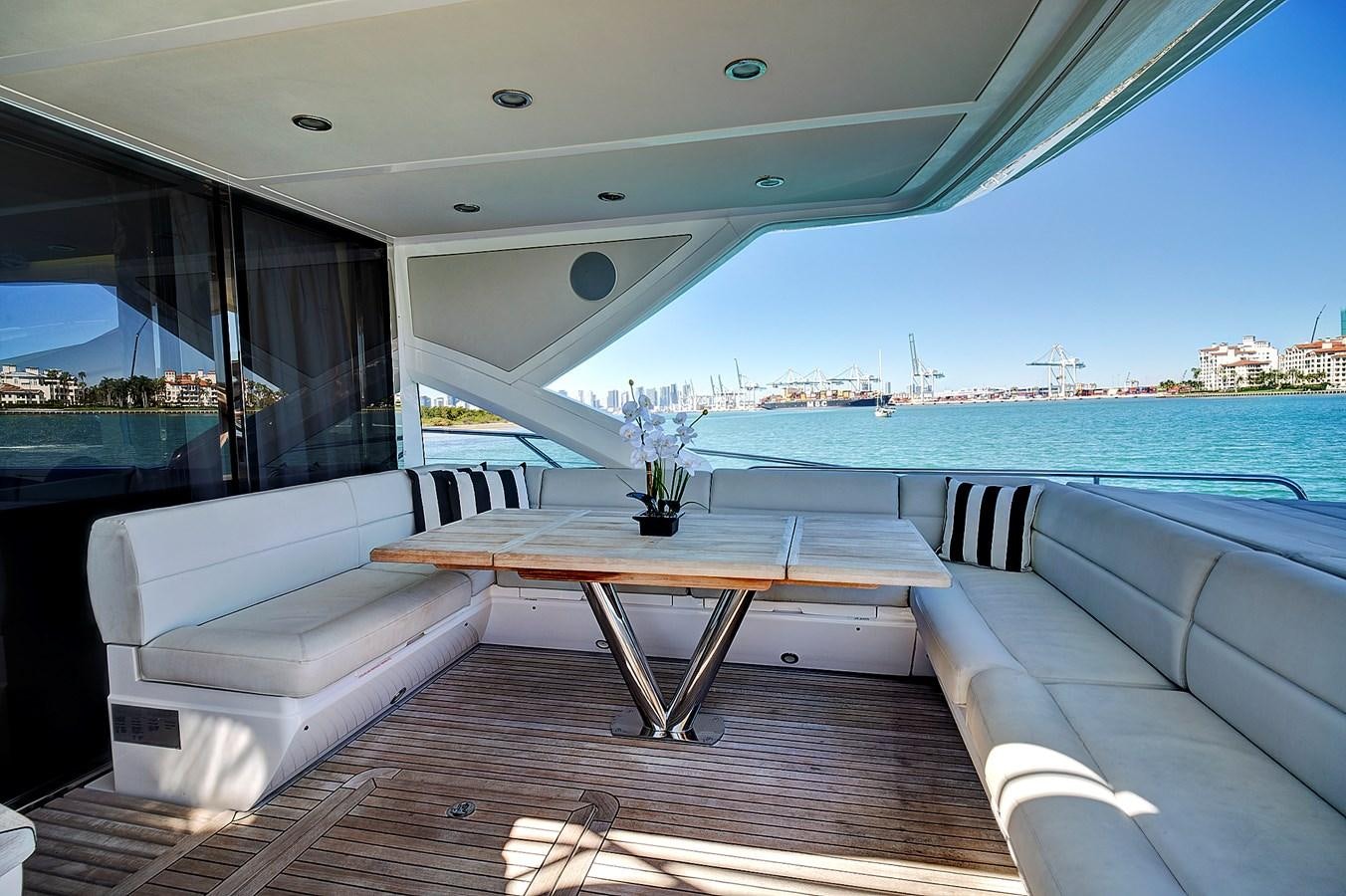 a table on a boat aboard KING Yacht for Sale