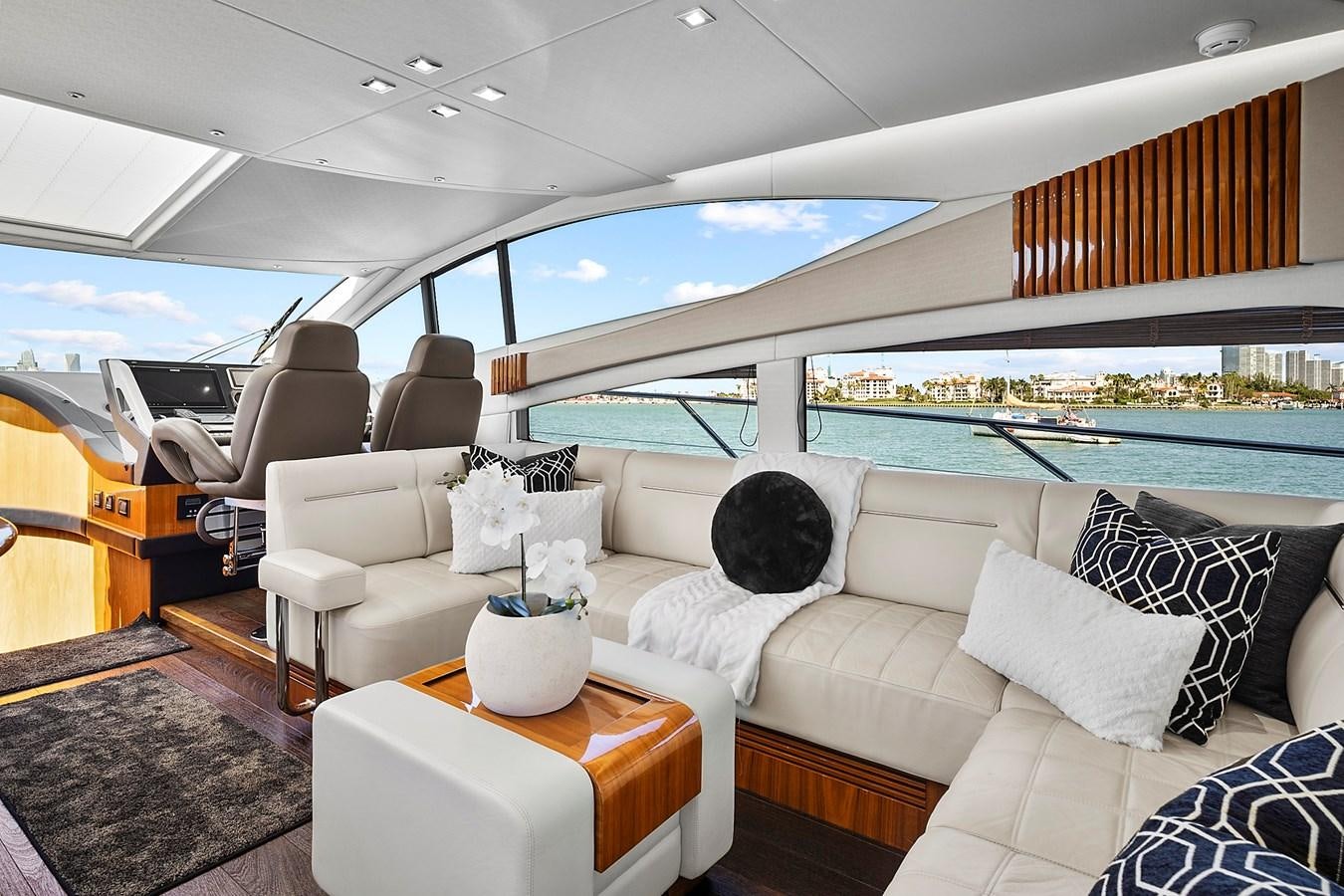 inside of a car aboard KING Yacht for Sale
