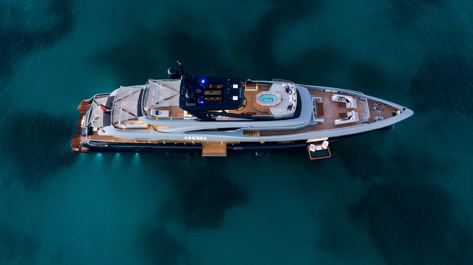 a space ship floating in the water aboard ANCORA Yacht for Sale
