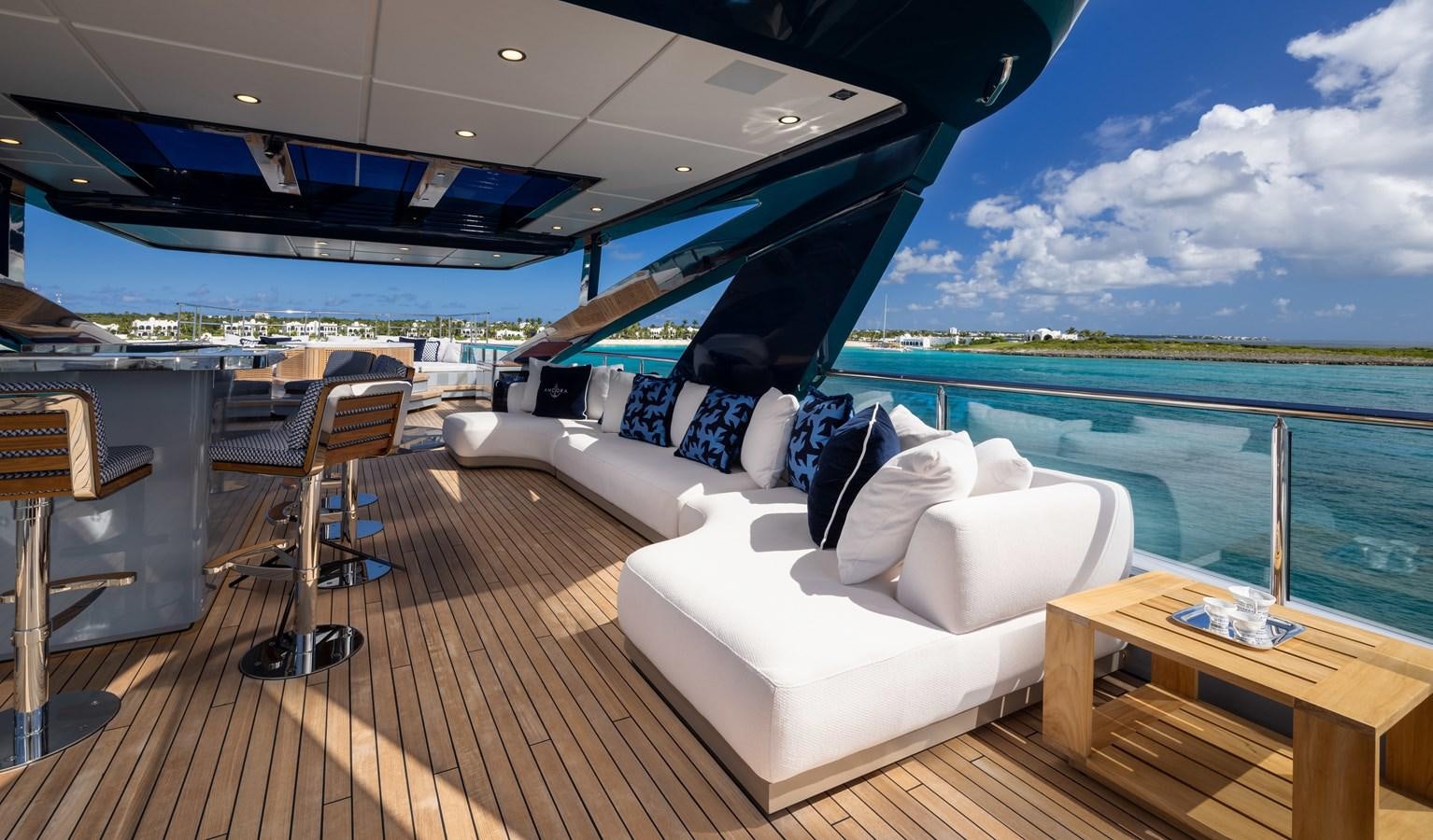 a boat on a deck aboard ANCORA Yacht for Sale