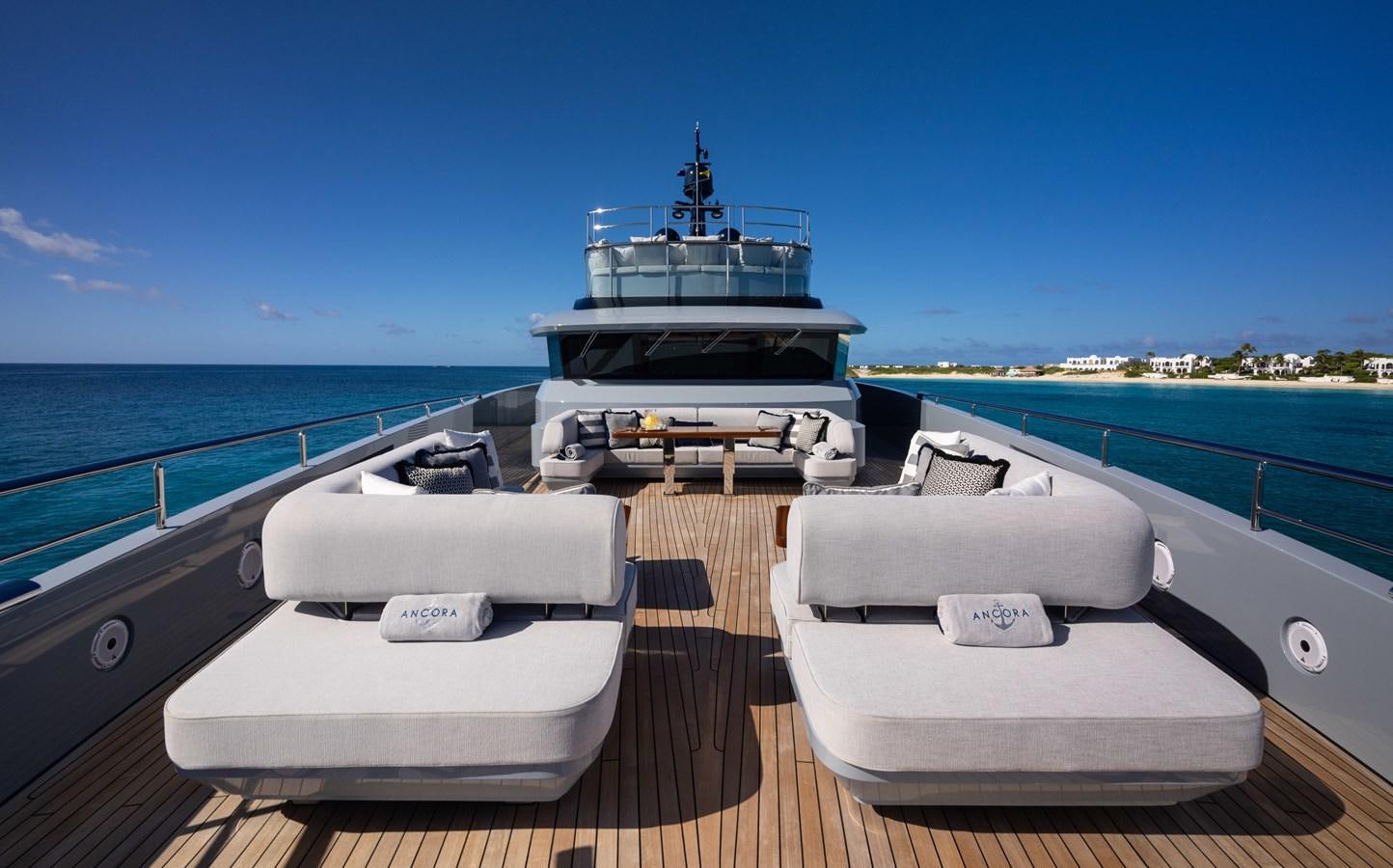 a row of boats on a dock aboard ANCORA Yacht for Sale