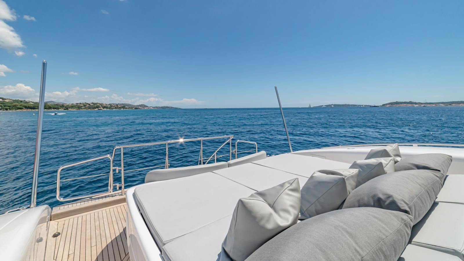 a boat on the water aboard COSMOS Yacht for Sale