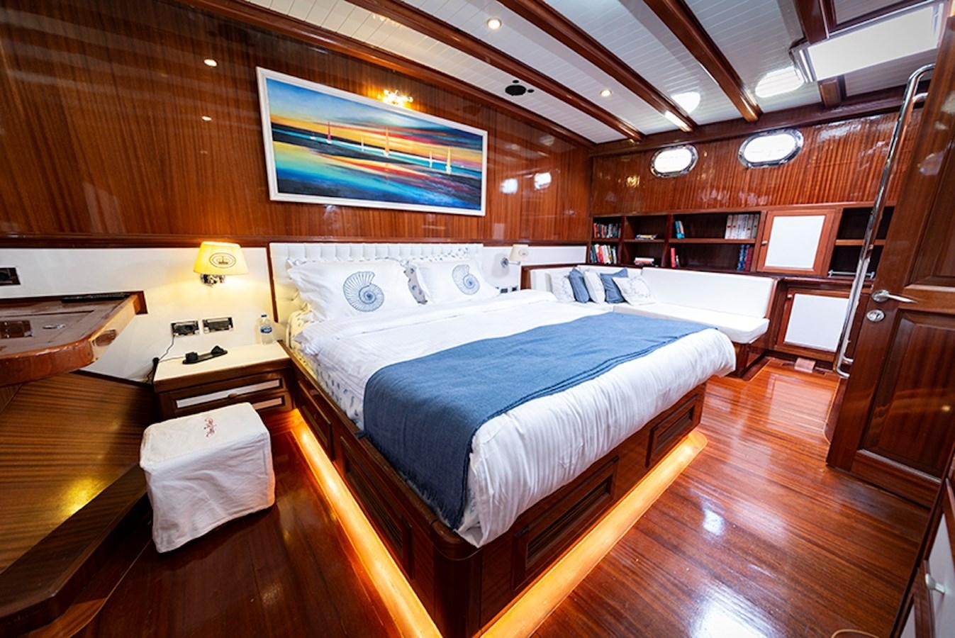 a room with two beds aboard QUEEN OF DATCA Yacht for Sale