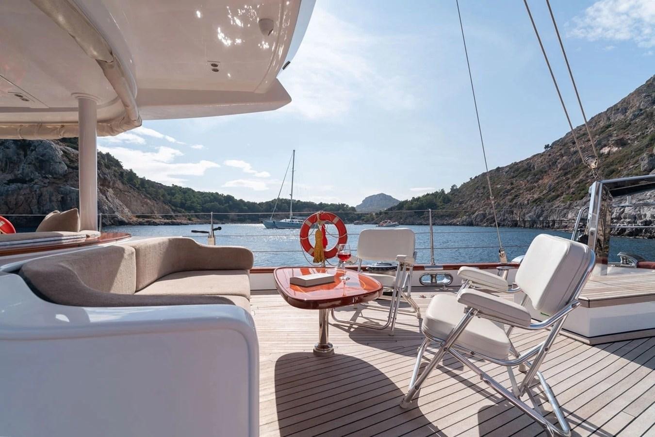a boat on the water aboard CUSTOM MOTORSAILOR Yacht for Sale