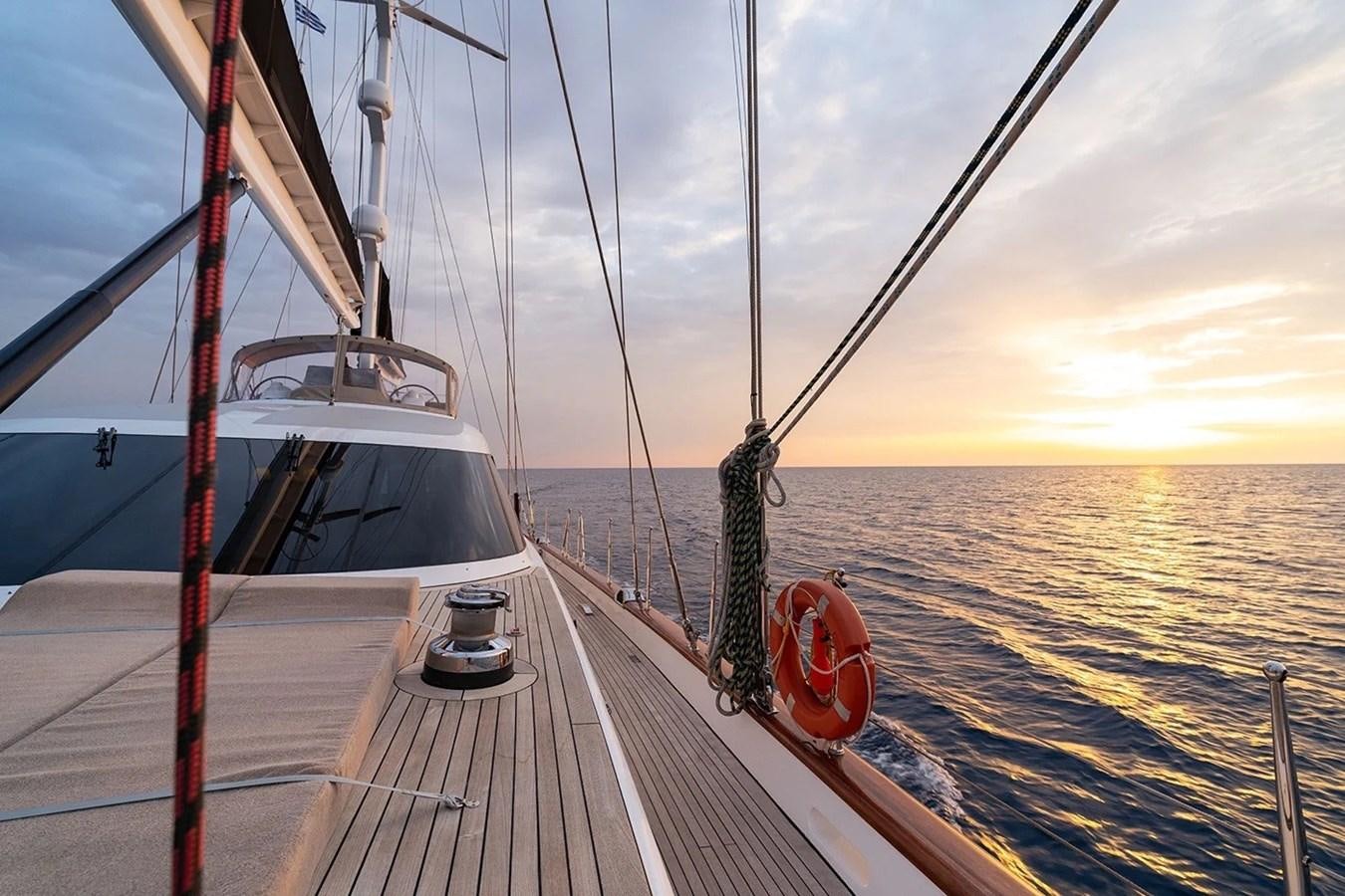 a boat on the water aboard CUSTOM MOTORSAILOR Yacht for Sale