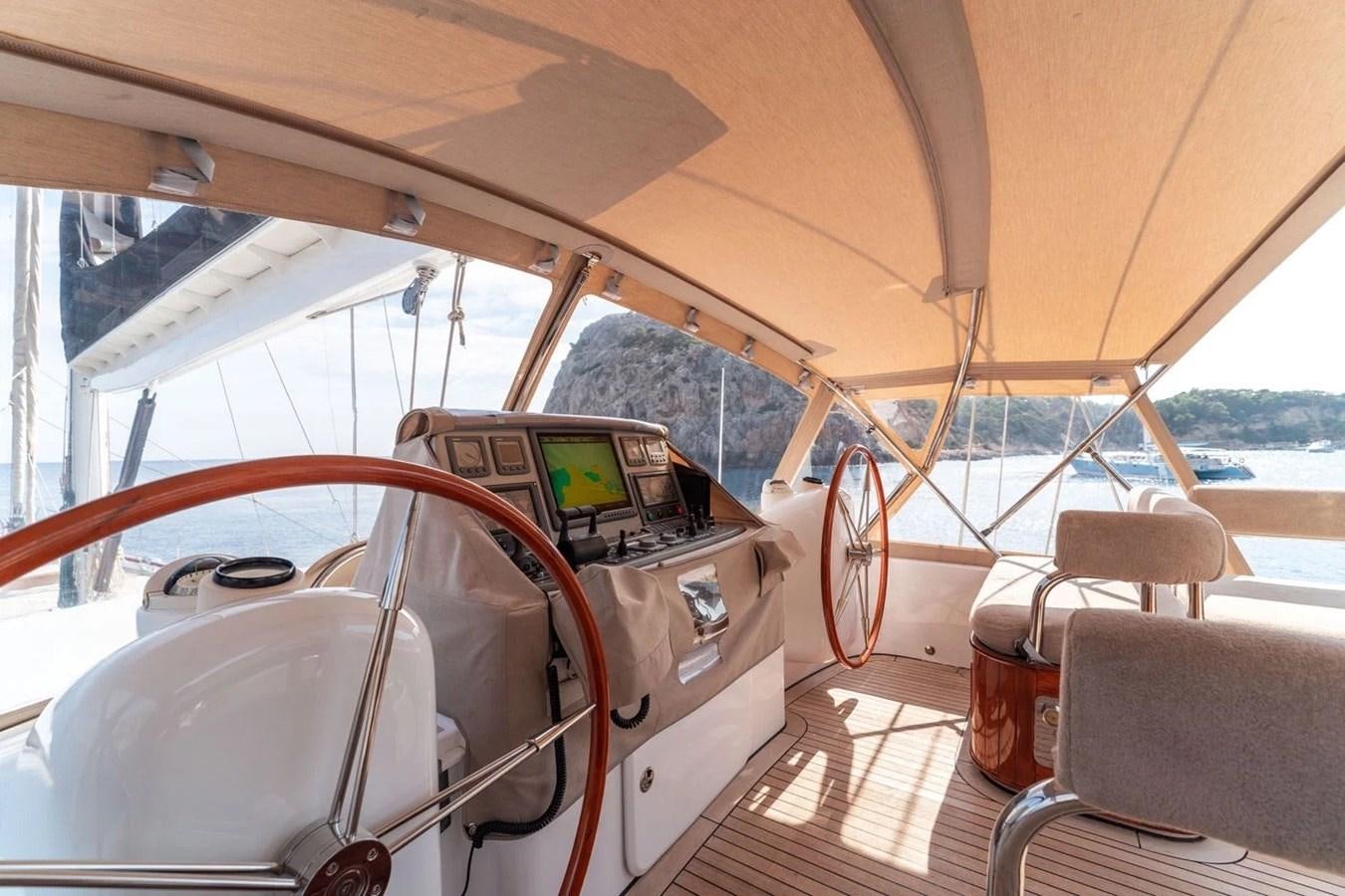 inside of a car aboard CUSTOM MOTORSAILOR Yacht for Sale