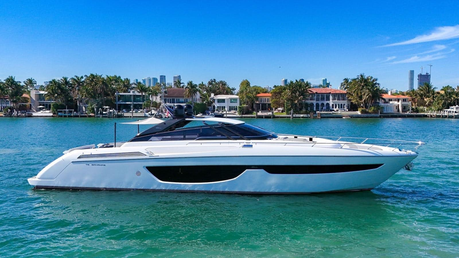 a boat in the water aboard RIVA 76' BAHAMAS Yacht for Sale