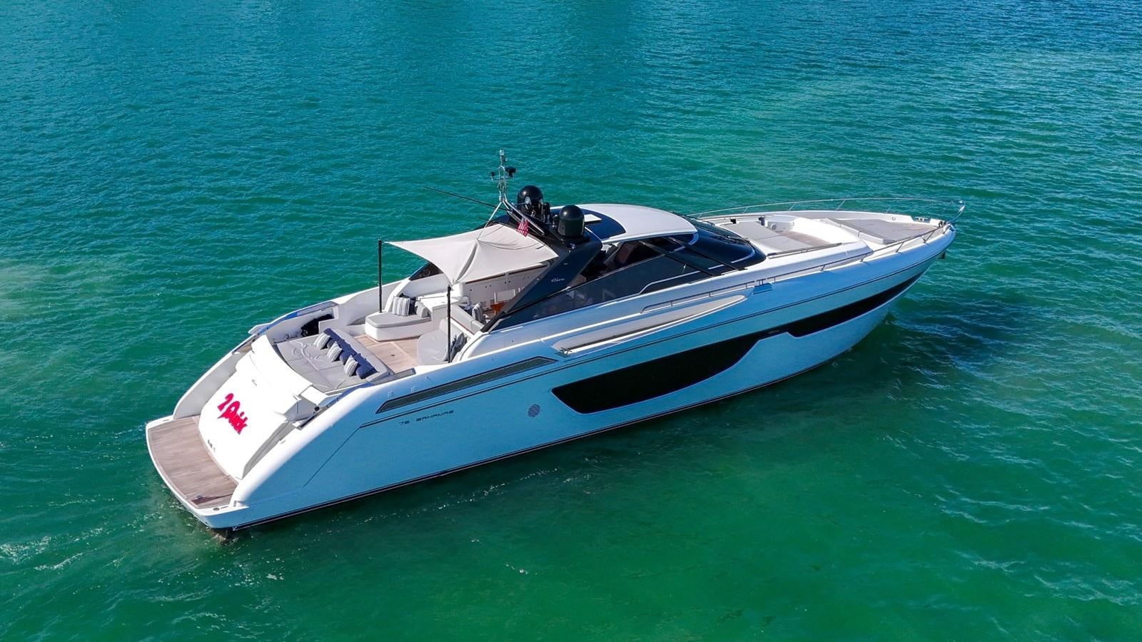 a white boat in the water aboard RIVA 76' BAHAMAS Yacht for Sale