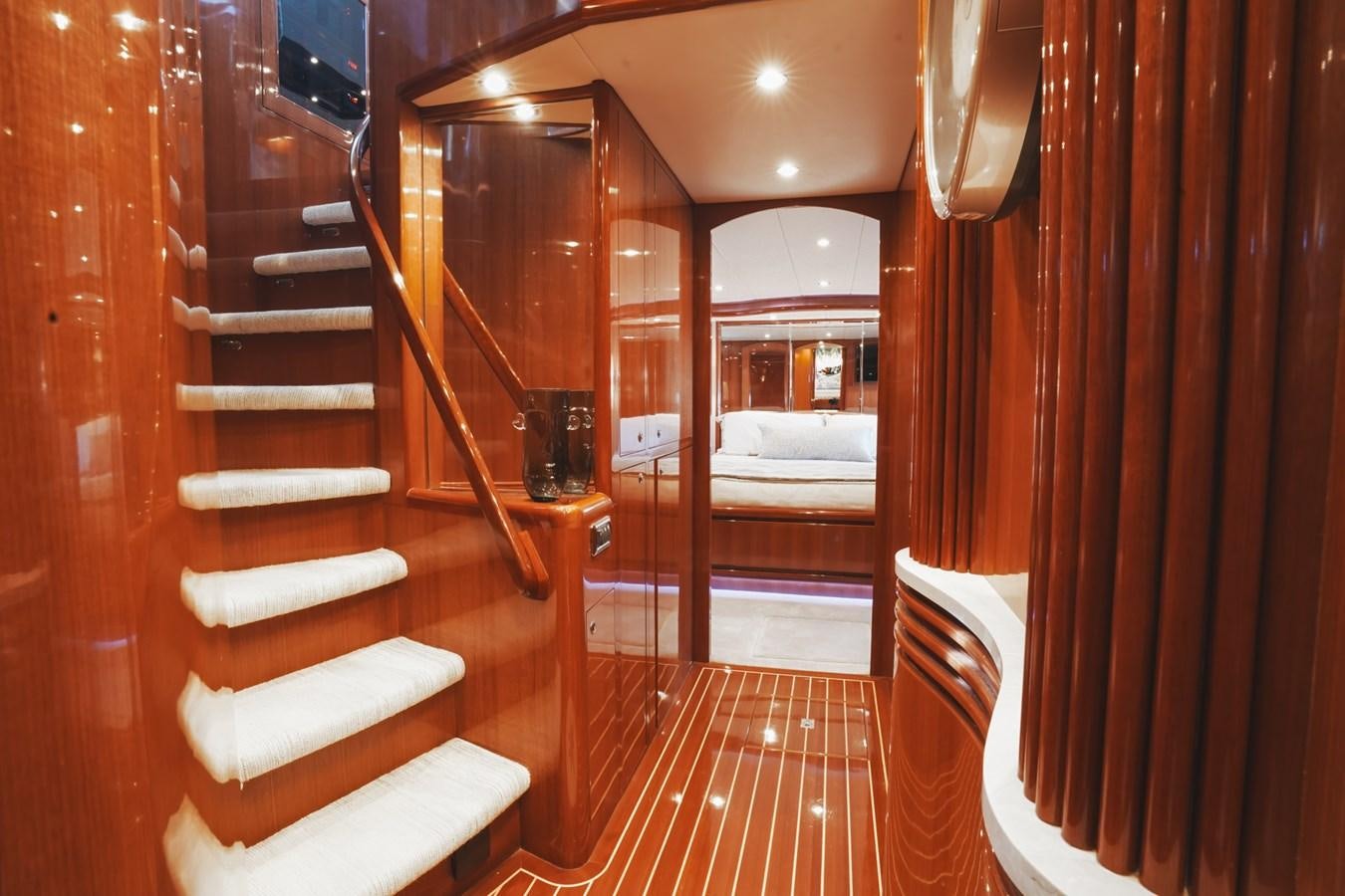 a staircase in a room aboard VIAGGIO Yacht for Sale