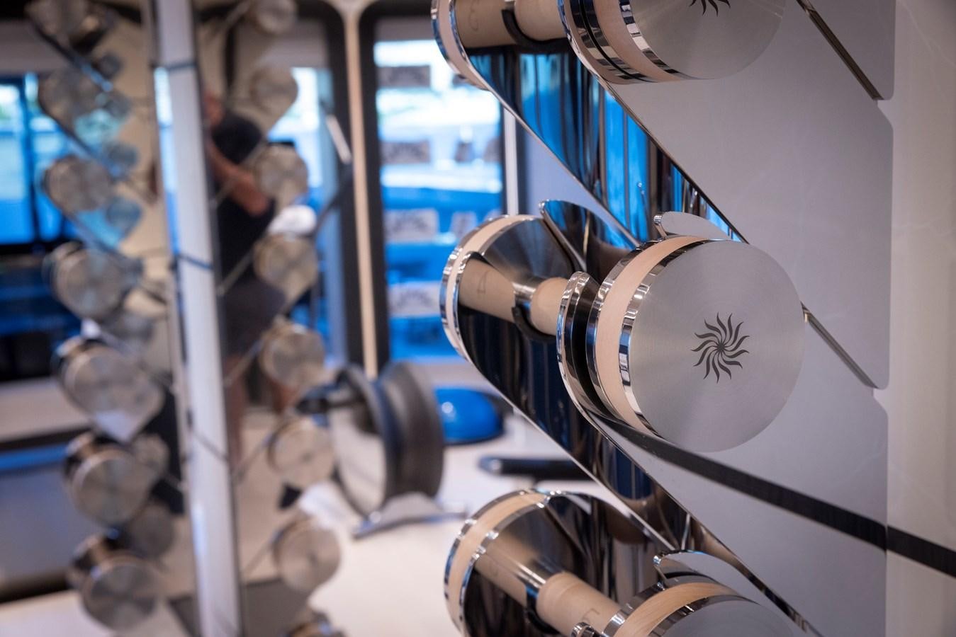 a group of white and black machinery aboard LUNA Yacht for Sale