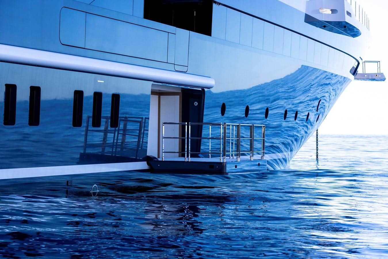 a boat in the water aboard LUNA Yacht for Sale