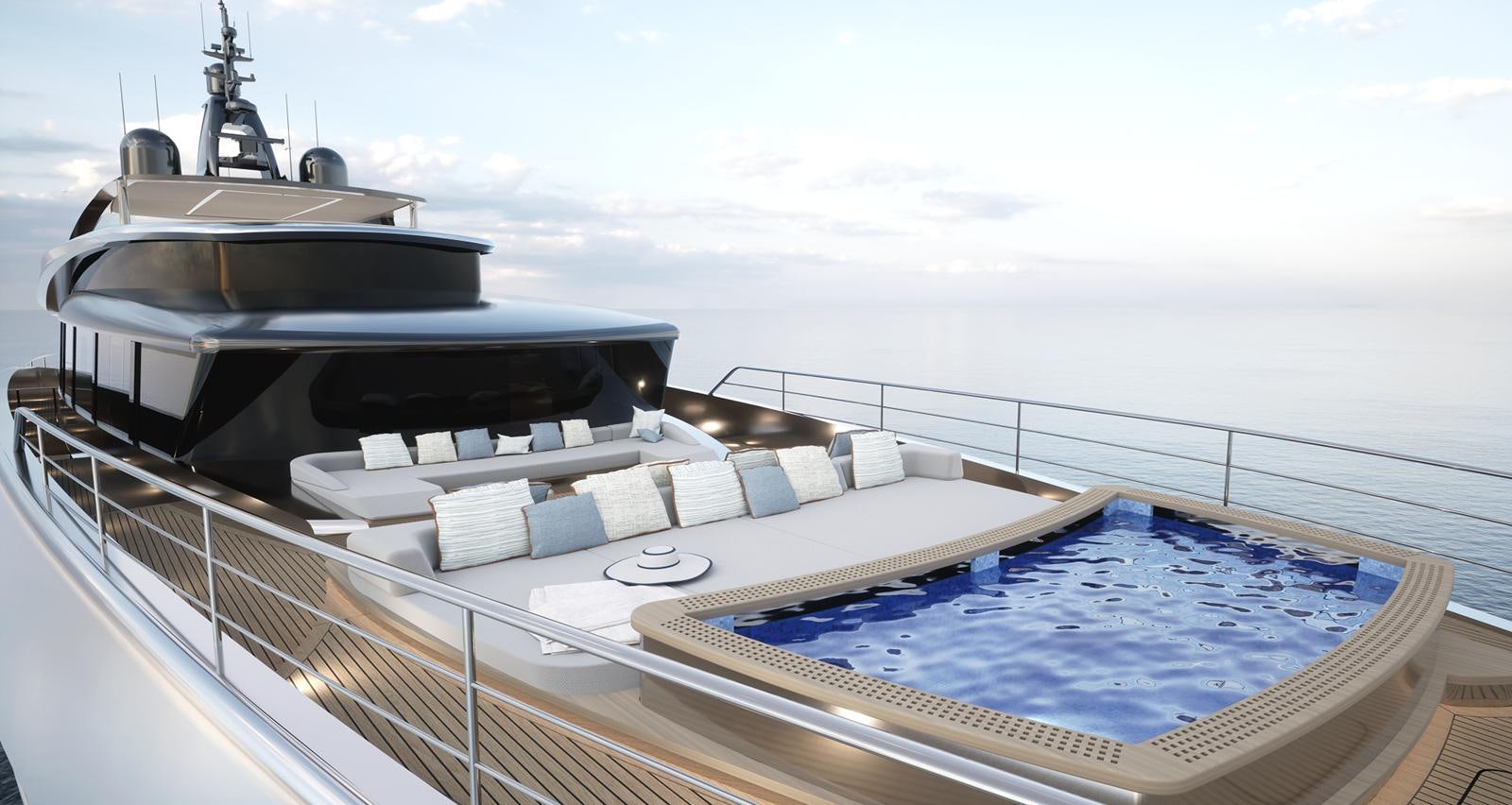 a large ship with a large ship in the background aboard NL45/01 Yacht for Sale