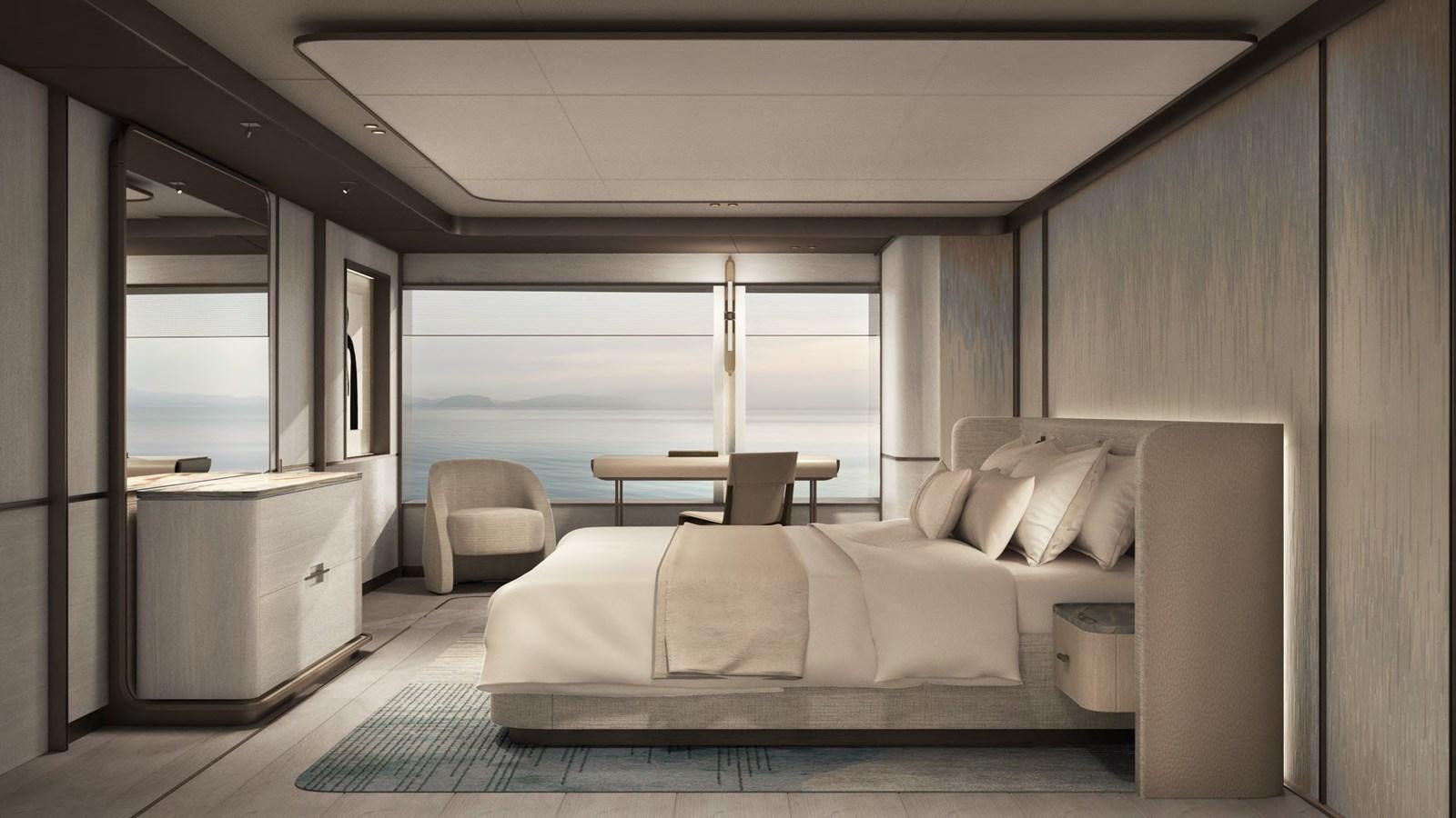 a room with a bed and a table aboard NL37 Yacht for Sale