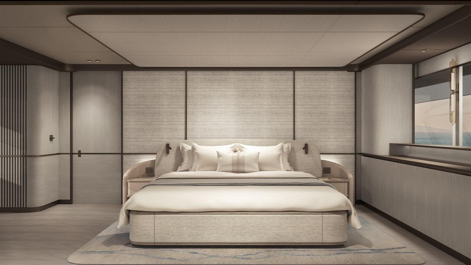 a bed in a room aboard NL30 Yacht for Sale