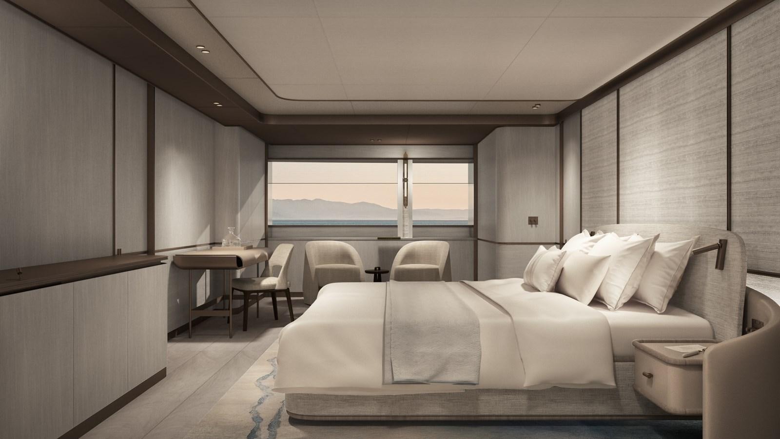 a room with a couch and a table aboard NL30 Yacht for Sale