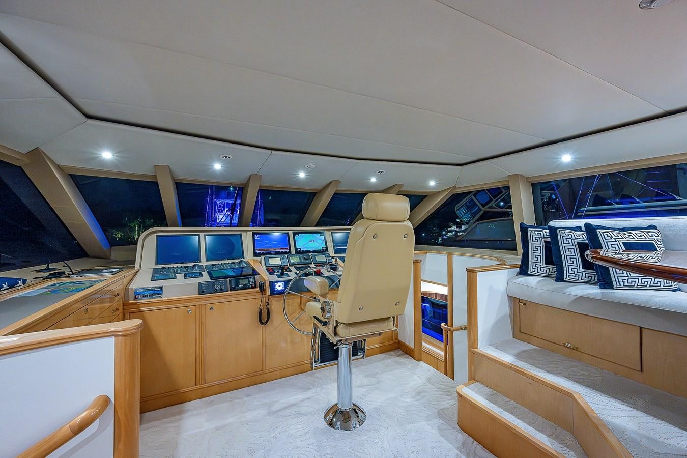 a room with a chair and desk aboard WIRE WE HERE Yacht for Sale