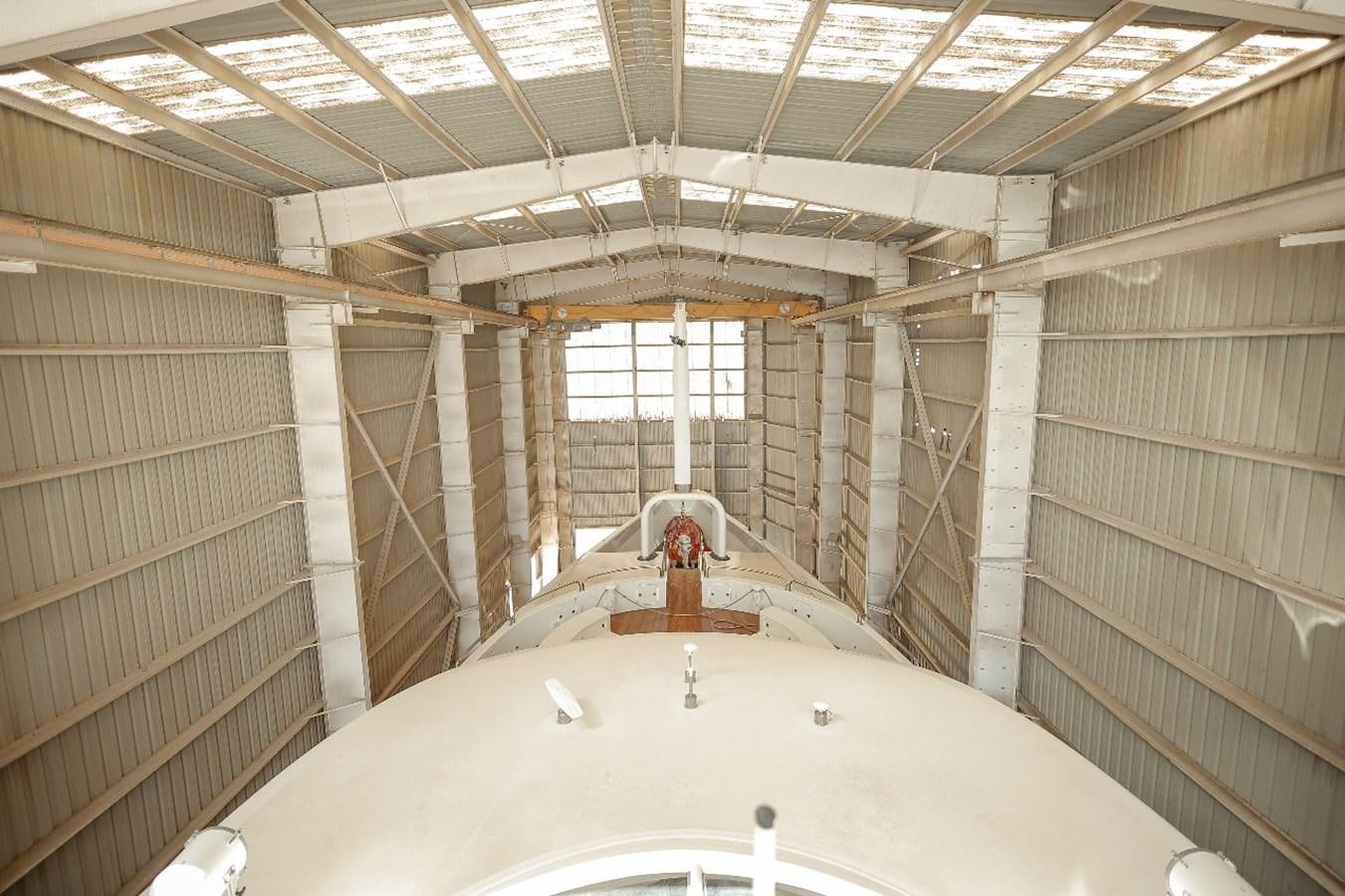 a person standing in a large room aboard 2008 OCEANDRO 48M CUSTOM Yacht for Sale