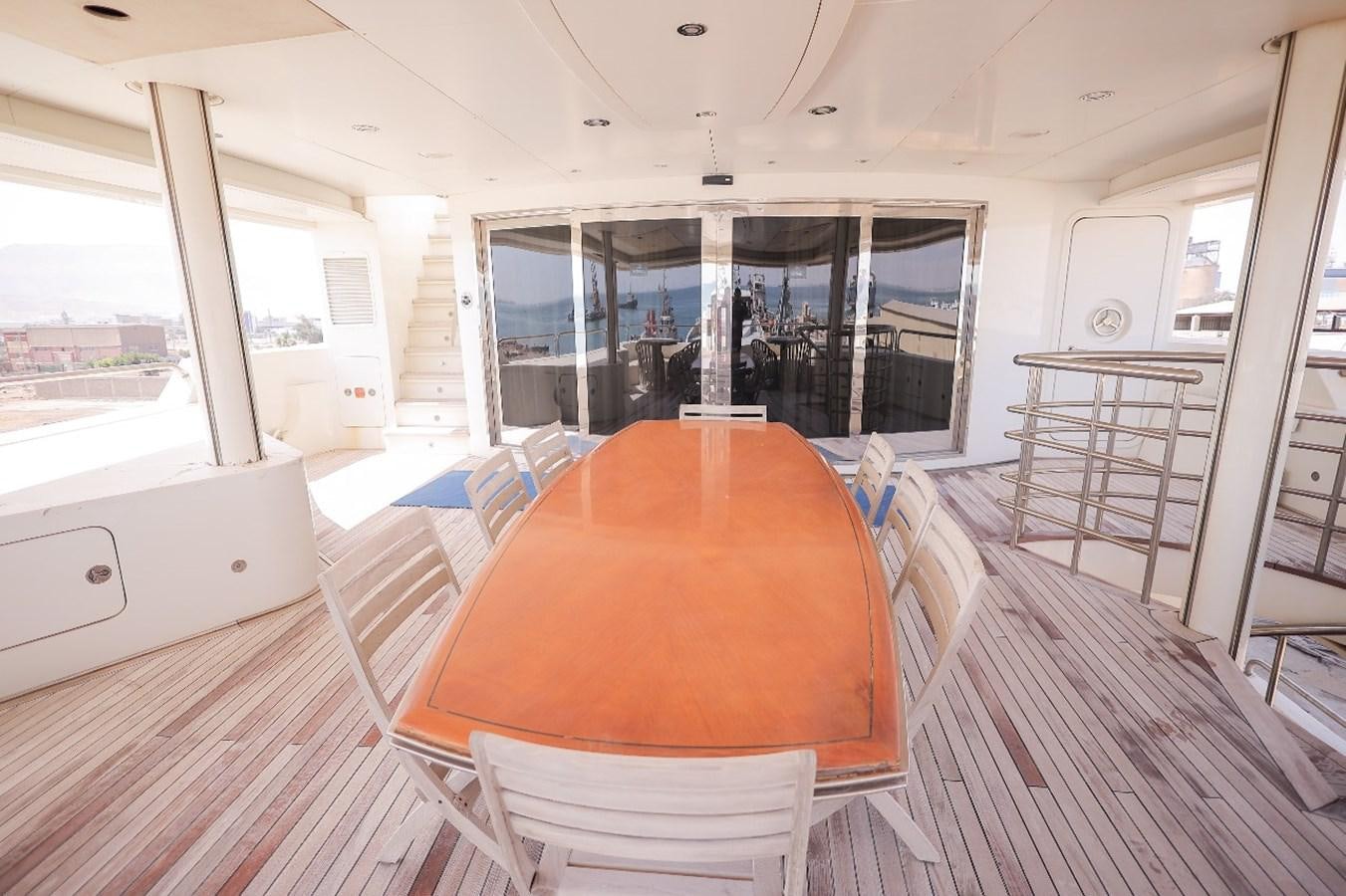 a boat on a deck aboard 2008 OCEANDRO 48M CUSTOM Yacht for Sale