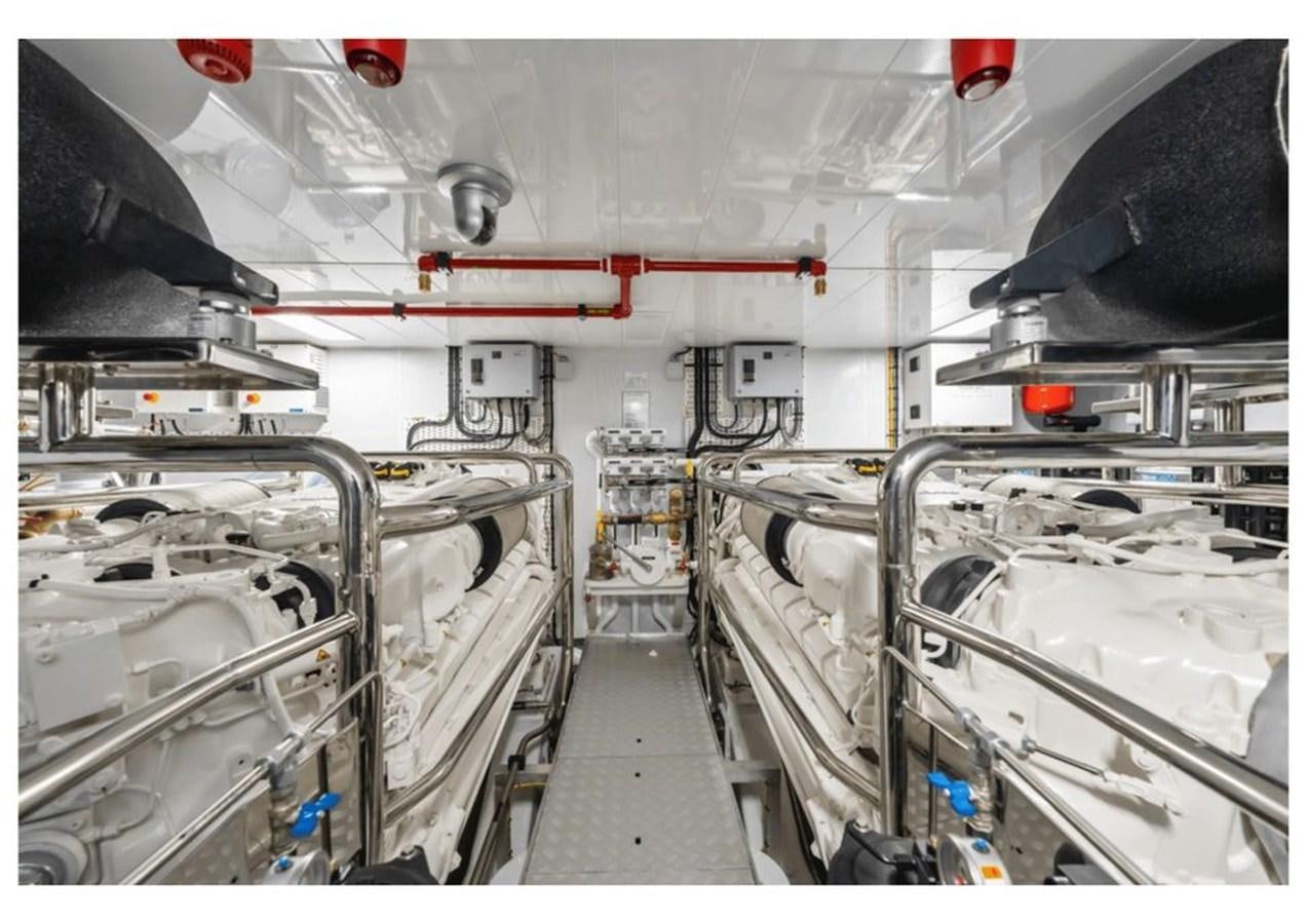 a room with white pipes aboard LONG TENG Yacht for Sale