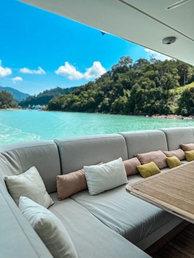 a couch on a boat aboard LONG TENG Yacht for Sale