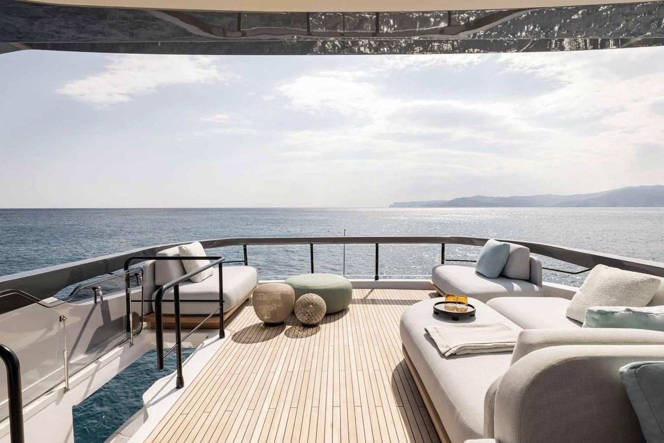 a balcony overlooking a body of water aboard AZIMUT 72 Yacht for Sale