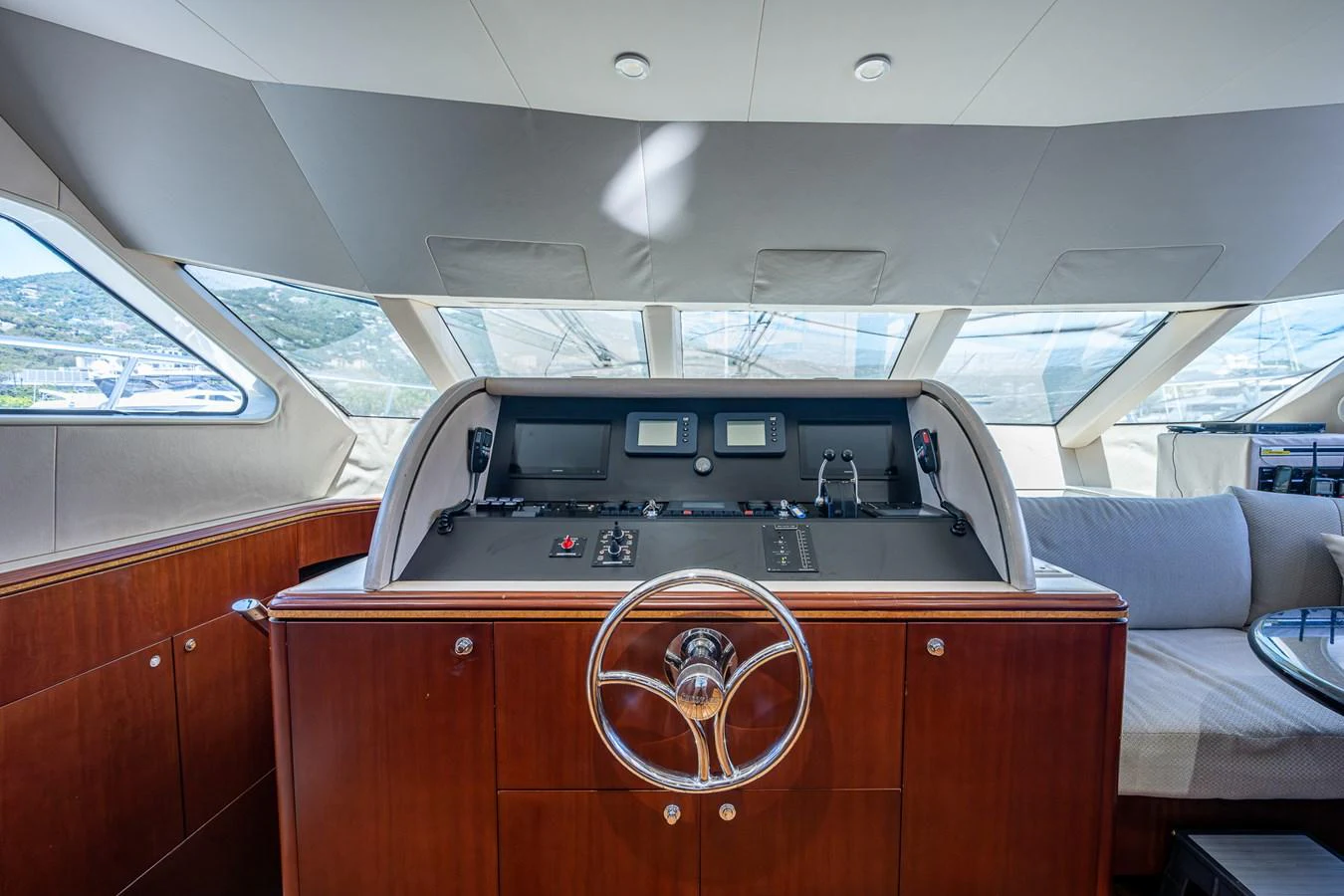 the inside of a car aboard LADY LORRAINE Yacht for Sale