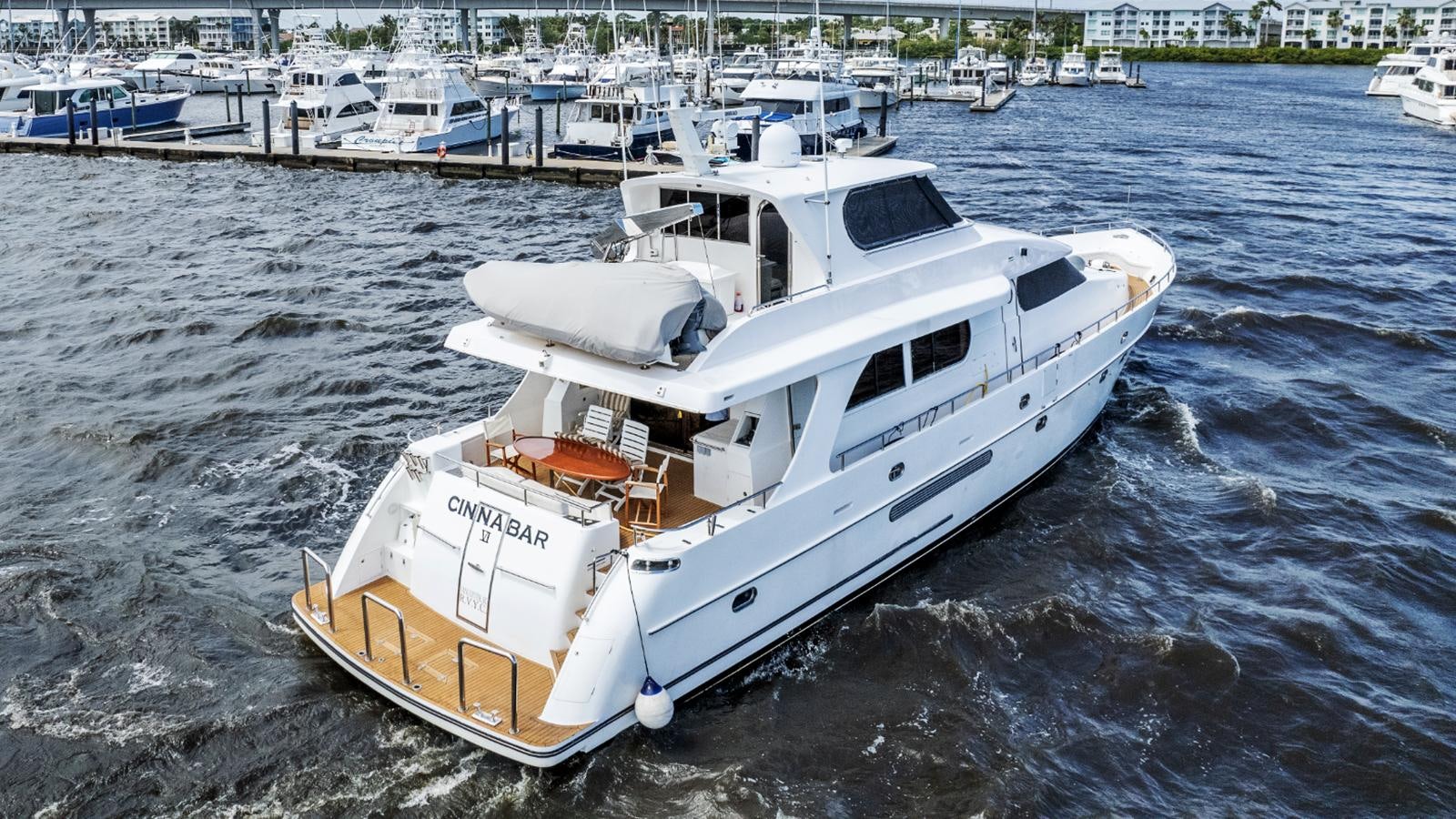 a boat in the water aboard CINNABAR VI Yacht for Sale