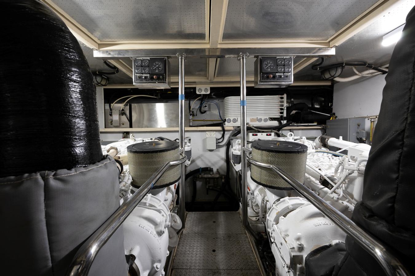 a room with a large amount of equipment aboard CINNABAR VI Yacht for Sale