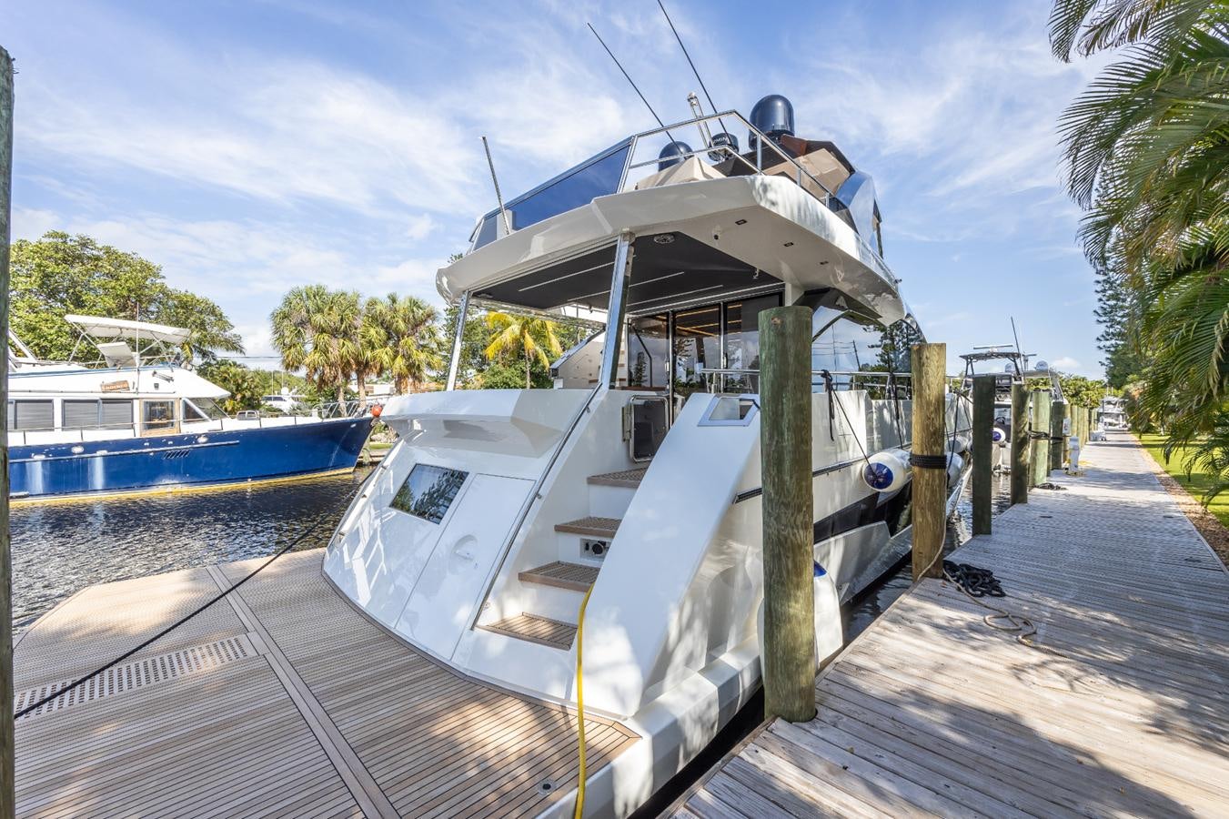 a boat docked at a pier aboard 2024 ASTONDOA 66 FLYBRIDGE Yacht for Sale