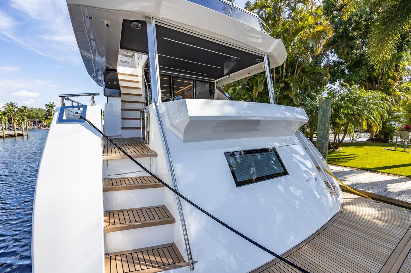 a boat on the water aboard 2024 ASTONDOA 66 FLYBRIDGE Yacht for Sale