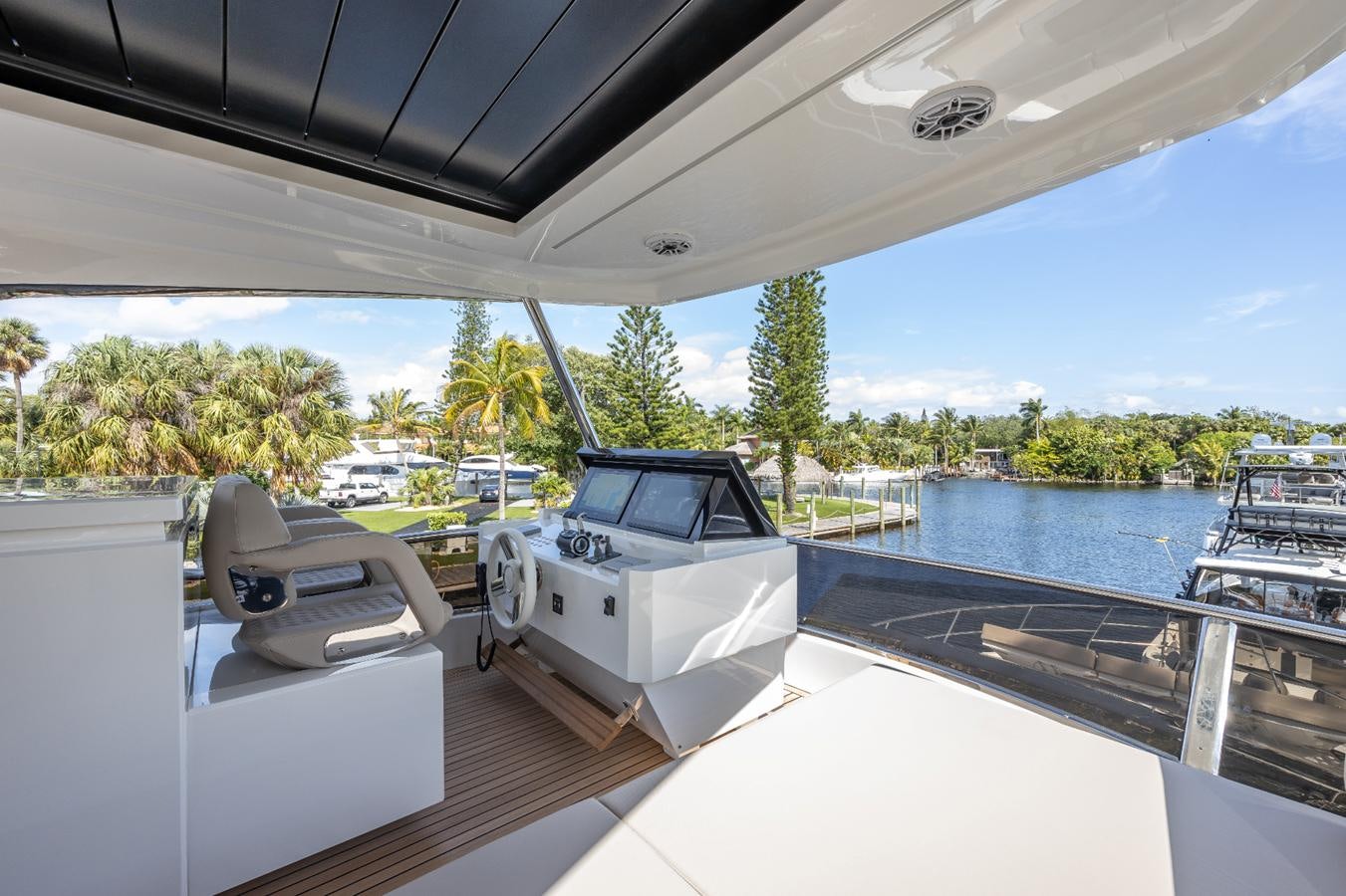 a boat on a deck aboard 2024 ASTONDOA 66 FLYBRIDGE Yacht for Sale