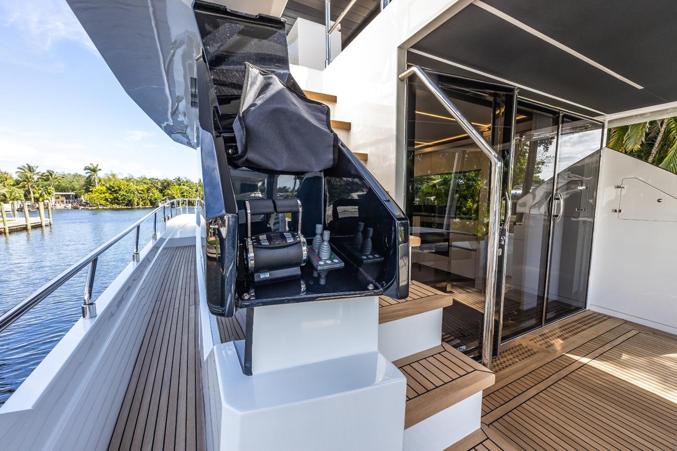 a boat on a deck aboard 2024 ASTONDOA 66 FLYBRIDGE Yacht for Sale