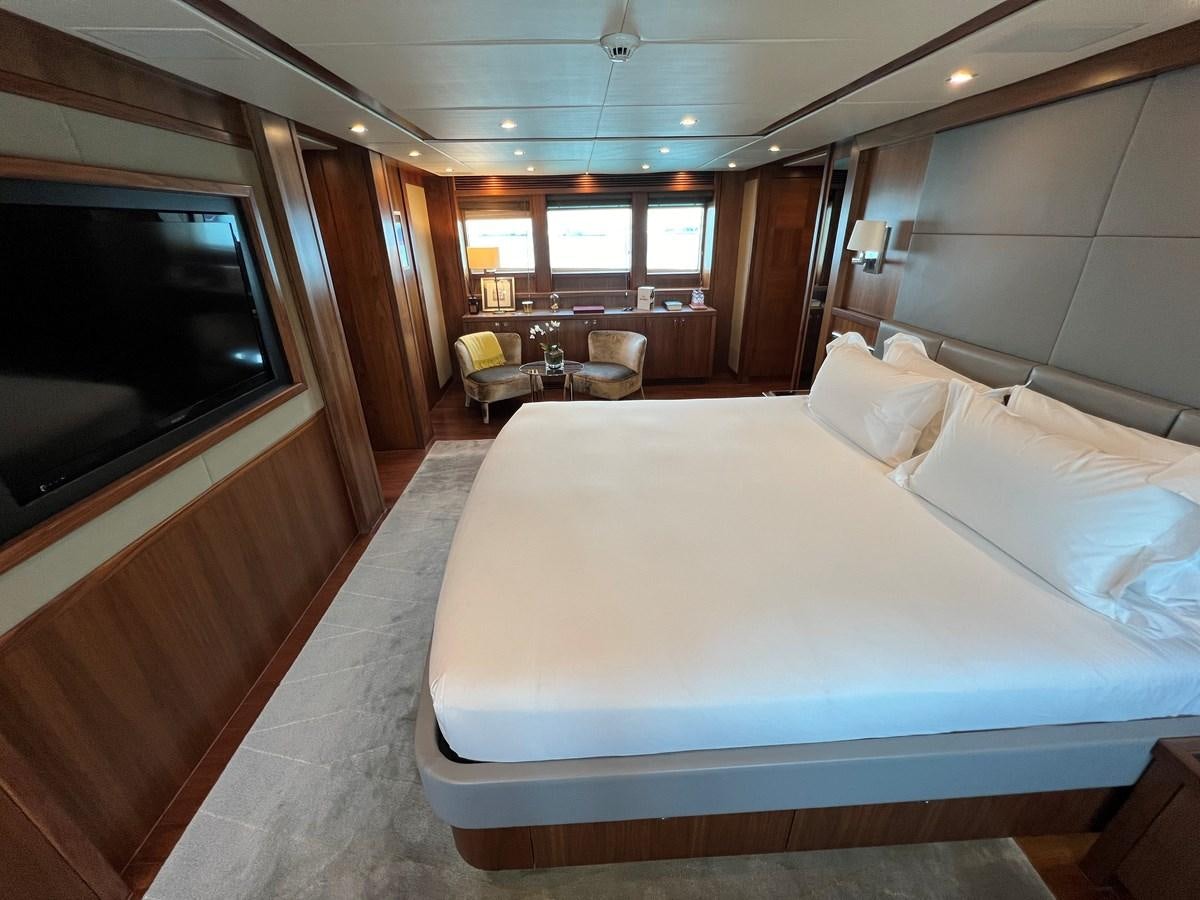 a bed in a room aboard 2007 SUNSEEKER 37M Yacht for Sale